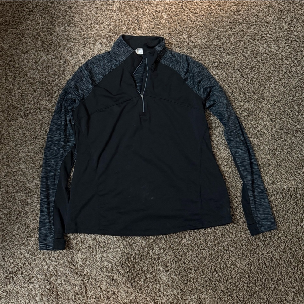 Black and Gray Long Sleeve Top